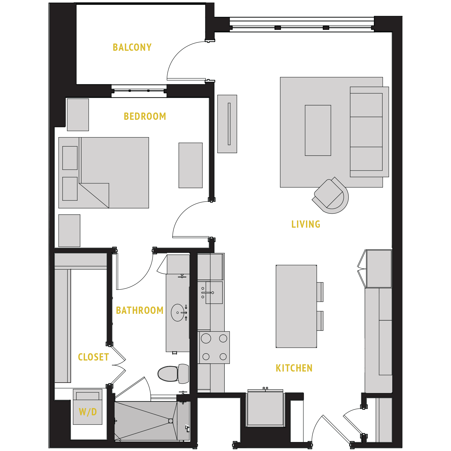 A8 Floor Plan at The Case Building Apartments in Deep Ellum, Dallas, Texas